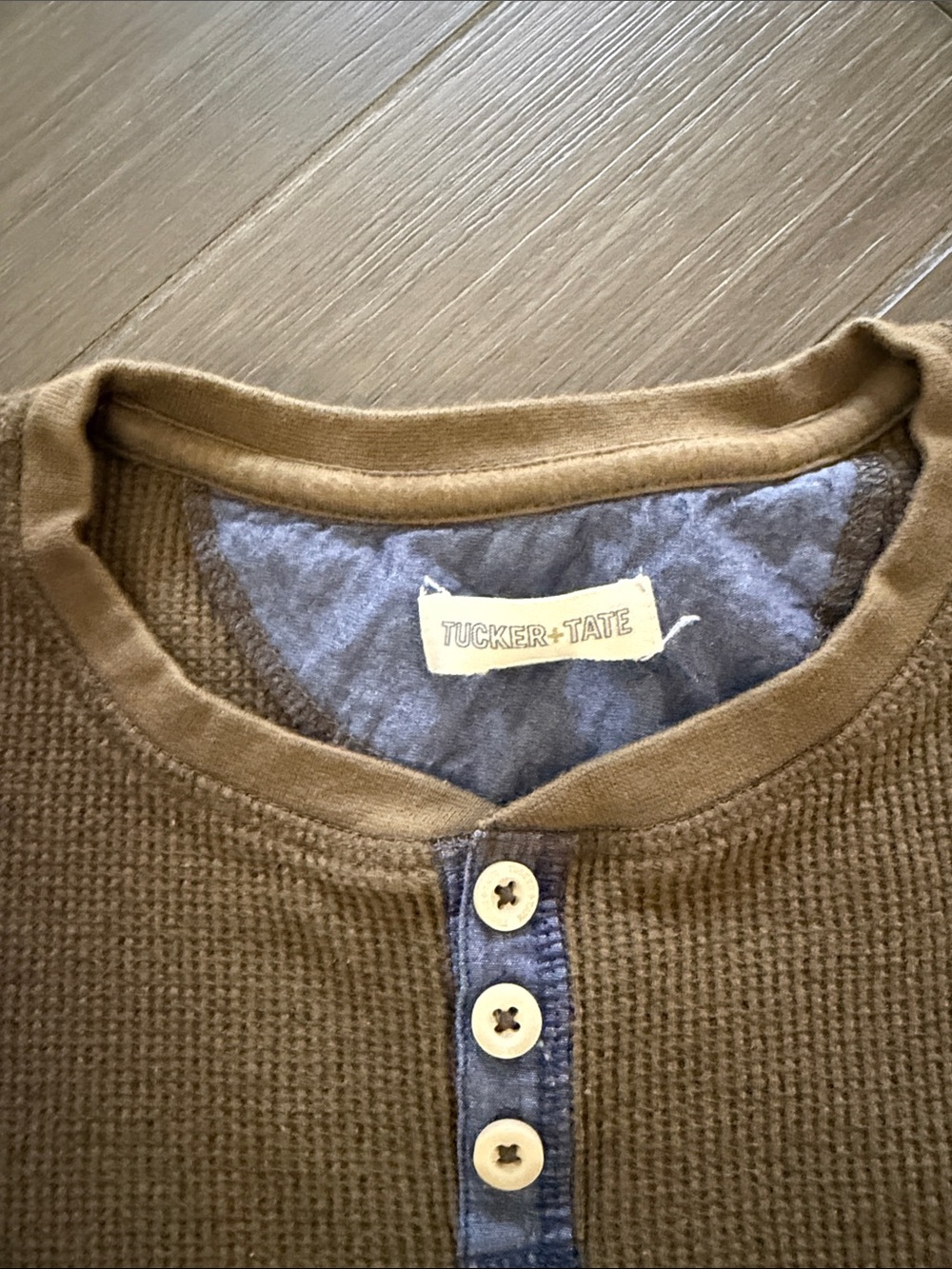 Tucker + Tate Olive Long-Sleeve Henley with Button Placket - Picture 2 of 5